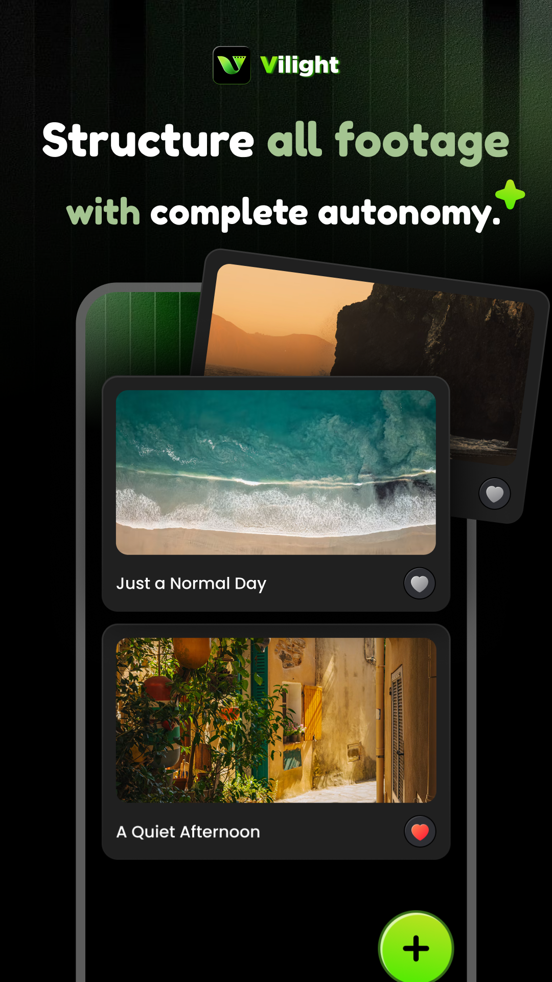 Vilight organized media library with albums and clips